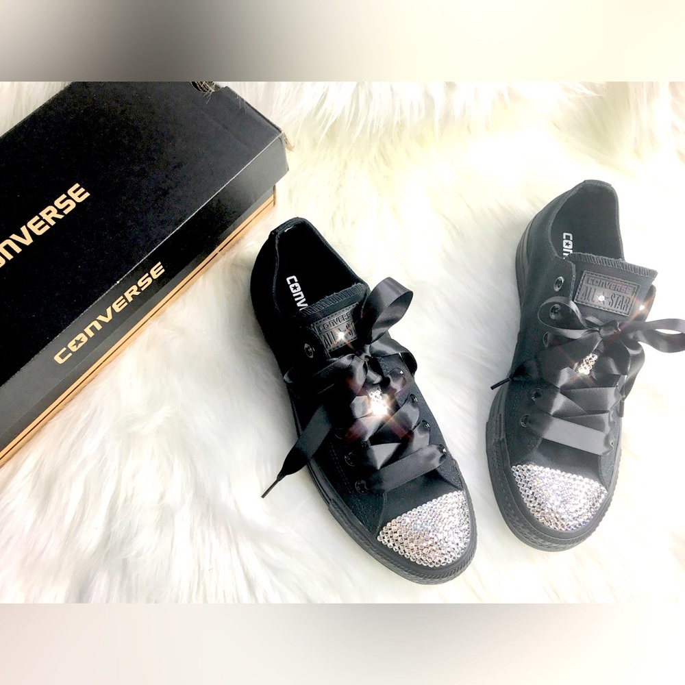Custom Swarovski wedding bling converse womens